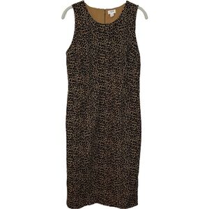 J. Crew Women's Cheetah Print Sleeveless Sheath Dress Size 8 Knee Length